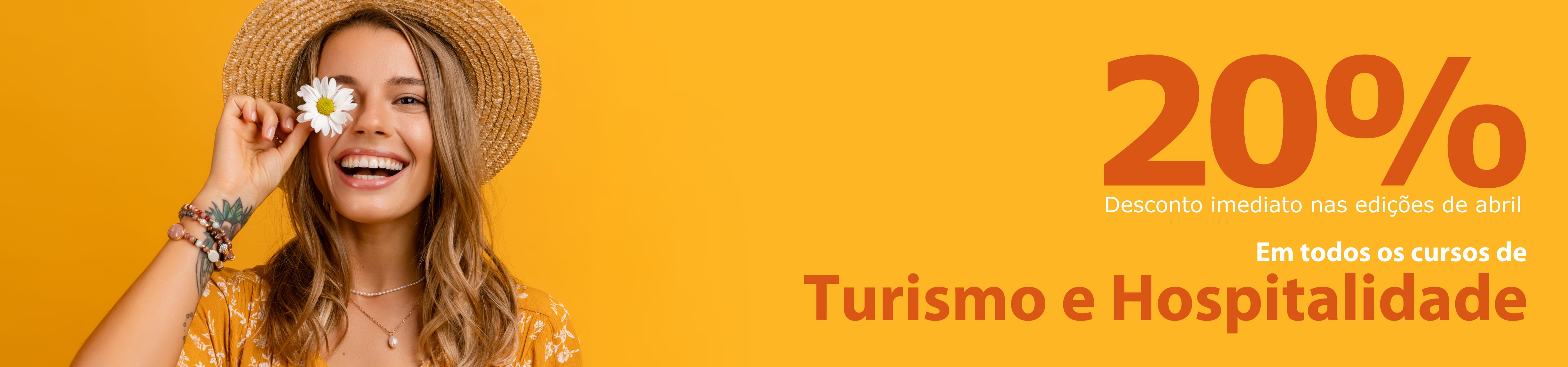 Todos os cursos da área de Turismo e Hospitalidade com 20% de desconto nas edições de abril