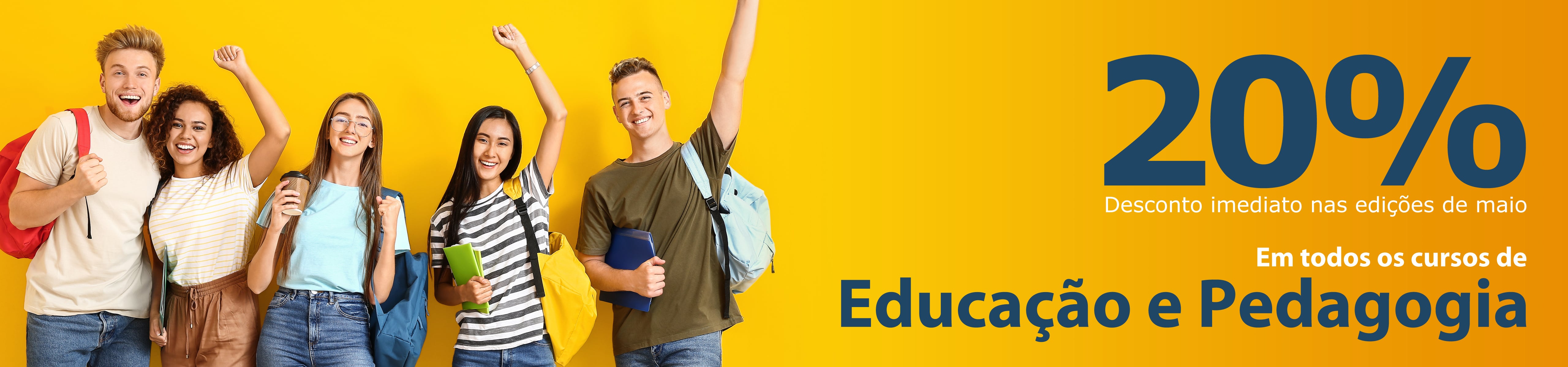 Todos os cursos da área de Educação e Pedagogia com 20% de desconto nas edições de abril